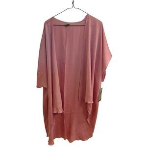 🩷Jonathan Martin Kimono Cover, Women's size Large Pink Short Sleeve, Long, EUC